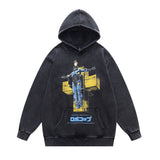Unisex Vintage Hoodie Cotton Hooded Sweater Male Casual