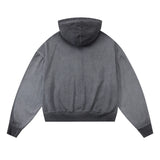 Men Hoodie Tie-Dye Gradient Coat Worn Looking Washed-out Cardigan Sweater Hoodie Loose Long Sleeve