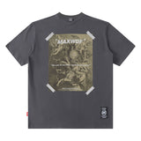 Men T Shirt Neckline Letter Print Casual Loose round Neck T-shirt Short Sleeve Men and Women