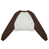Women Hoodie Printed Short Sweater for Girls Spring and Autumn round Neck Long Sleeve