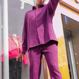 Men Co-Ords Casual and Comfortable Polo Short Sleeve Trousers Suit