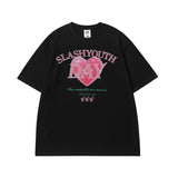 Men T Shirt Vintage Kitten Print Short Sleeve T-shirt Men and Women College Style Hip Hop