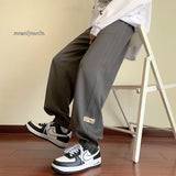 Men Sweatpants Men's Spring Waffle Sweatpants Loose Casual