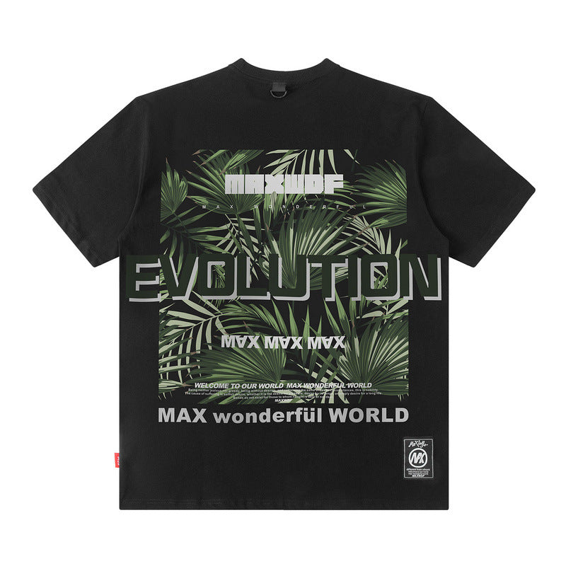 Men T Shirt Short Sleeve Men's Hip Hop Dark Printed Loose T-shirt