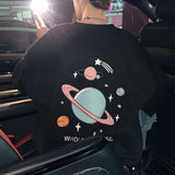 Men Hoodie Sweater Men's Spring and Autumn Printed Coat Hong Kong Style Loose round Neck