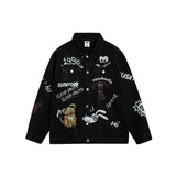 Graffiti Bomber Jacket Vintage Overalls Jacket Men and Women