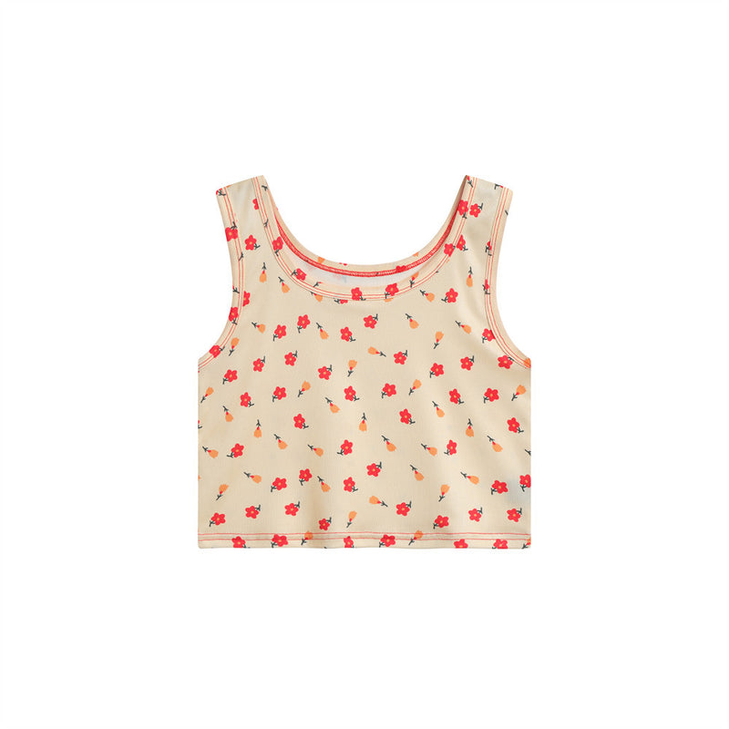 Women Vest Printed Short Vest Girls Casual Summer Sleeveless