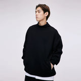 Men Hoodie Turtleneck Sweater Long Sleeve Casual Autumn and Winter Loose