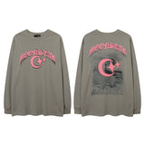 Men Long Sleeve Shirt Fashion Brand Cartoon Print Couple Upper Clothes Long Sleeves T-shirt Men and Women