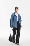 Unisex Jacket Autumn Stitching Women's Zip Denim Jacket