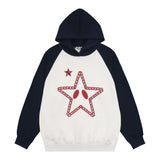 Men Hoodie Stitching Raglan Sleeve Hooded Sweater Men's Long Sleeve Pullover Hoodie