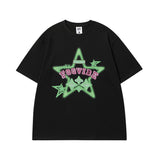 Men T Shirt Vintage Kitten Print Short Sleeve T-shirt Men and Women College Style Hip Hop