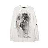 Men Long Sleeve Shirt Dark Depressed Printed Long Sleeve T-shirt Men's Sweater Couple