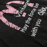 Men Hoodie Worn Looking Washed-out Letter Hooded Sweater Loose Spring and Autumn