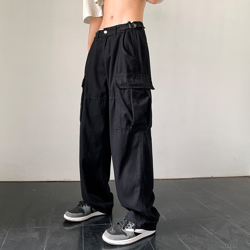 Men Sweatpants Workwear Pants Men's Summer All-Matching Straight Casual Pants