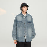 Graffiti Bomber Jacket Autumn Shirt Long Sleeve Loose-Fitting Shirt