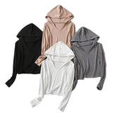 Women's T-Shirt Hooded Long-Sleeved T-shirt Women's Autumn Slimming Bottoming Shirt