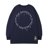 Men Long Sleeve Shirt T-shirt Men's and Women's Autumn and Winter Rose Letter Print Loose Design