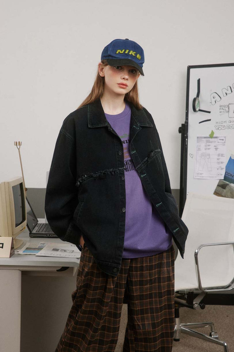 Unisex Jacket Fall Twill Washed Denim Jacket Women's Clothing