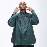 Men Long Sleeved T Shirt Long Sleeve Shirt Thin Coat Men's Casual round Hem Slit Shirt Fashion