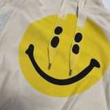 Kapital Hoodie Hitian Hehong Hoodie Pullover Drawstring Loose Printed Long Sleeve Smiley Sweater