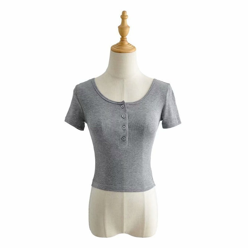 Women's T-Shirt Summer Round Neck Short sleeved T-shirt Top