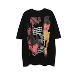 Men's T Shirt Loose Short-Sleeved T-shirt Men's Trendy Retro Printed Hip Hop