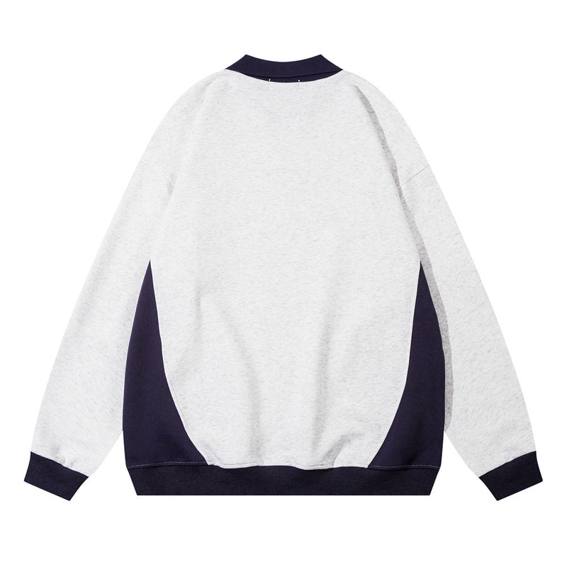 Men Hoodie Lapel Sweater Boys Letter Print Spring and Autumn Loose Casual Pullover