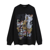 Men Long Sleeve Shirt Printed Long Sleeve Bottoming T-shirt Men and Women Hiphop Idle Style