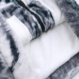 Men Cotton Mixed Jacket Coat Printed Plush Cotton Coat Jacket Loose Cotton Coat Winter Warm