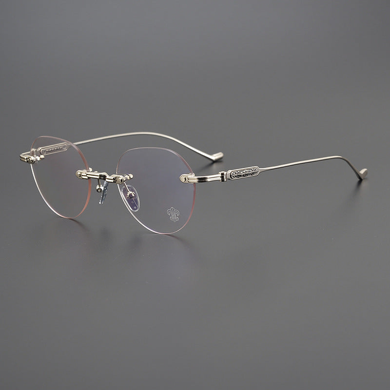 CHH Chrome Hearts Glasses Frameless Pure Titanium Glasses Frame Personalized Business