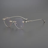 CHH Chrome Hearts Glasses Frameless Pure Titanium Glasses Frame Personalized Business