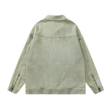 Men Denim Jacket Denim Coat Men's Clothing Spring and Autumn Loose Washed-out Distressed Jacket