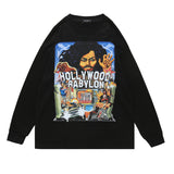 Men Long Sleeve Shirt Tupac Floral Print Long Sleeve Pullover Men and Women Loose Top