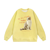 Men Hoodie Animal Cat Printing Sweatshirt