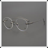 CHH Chrome Hearts Glasses Ultra Light Frameless Pure Titanium Simple Myopia Glasses Frame