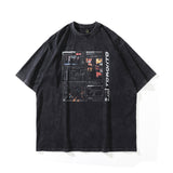Men T Shirt Vintage Print Short Sleeves T-shirt Men's All-Match