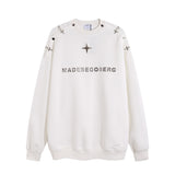 Men Hoodie Sweater Men's Autumn Loose Casual Letter Crew Neck