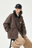 Unisex Jacket Autumn Contrast Color Canvas Coat Women's Clothing