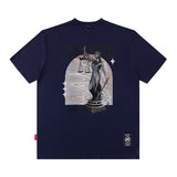 Men T Shirt Loose T-shirt Trendy Printed Short Sleeve Men's Summer