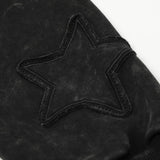 Men Hoodie Turtleneck Hooded Sweatshirt Five-Pointed Star Loose Casual
