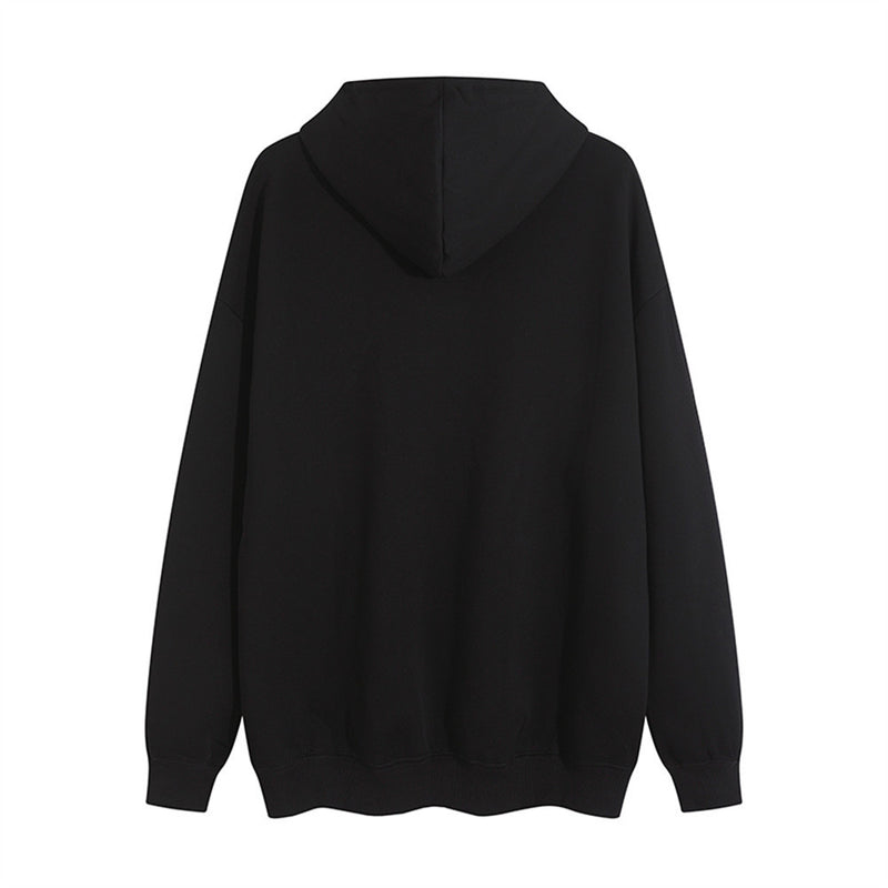 Men Hoodie Four-Corner Star Decorative Stand Collar Hooded Sweater Hip Hop Loose Autumn