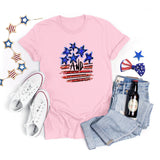 National Flag Day T Shirts Summer Women's Short Sleeve T-shirt Independence Day round Neck