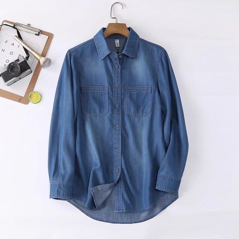 Women T-shirt Denim Shirt Women's Autumn Loose Casual