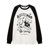 Men Long Sleeve Shirt Stitching Raglan Sleeve Long Sleeve T-shirt Men and Women Couple Idle Style