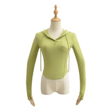 Women T-Shirt Curved Coat Hoodie Hooded Bottoming Shirt T-shirt