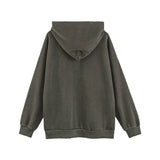 Men Hoodie Worn Looking Washed-out Hooded Sweater Men's Spring and Autumn Loose