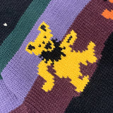 Kapital Sweater Vintage Cartoon Zipper Knitted Cardigan Color Matching Casual Style Loose Turtle Coat