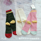 Kapital Sock Heel Smiley Socks Japanese Hiata Hehong Smiley RetroMid-Calf Socks Double Needle Thick Thread