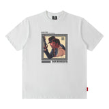 Men T Shirt Retro Personalized Printed Vibe Loose Short Sleeve T-shirt for Men and Women